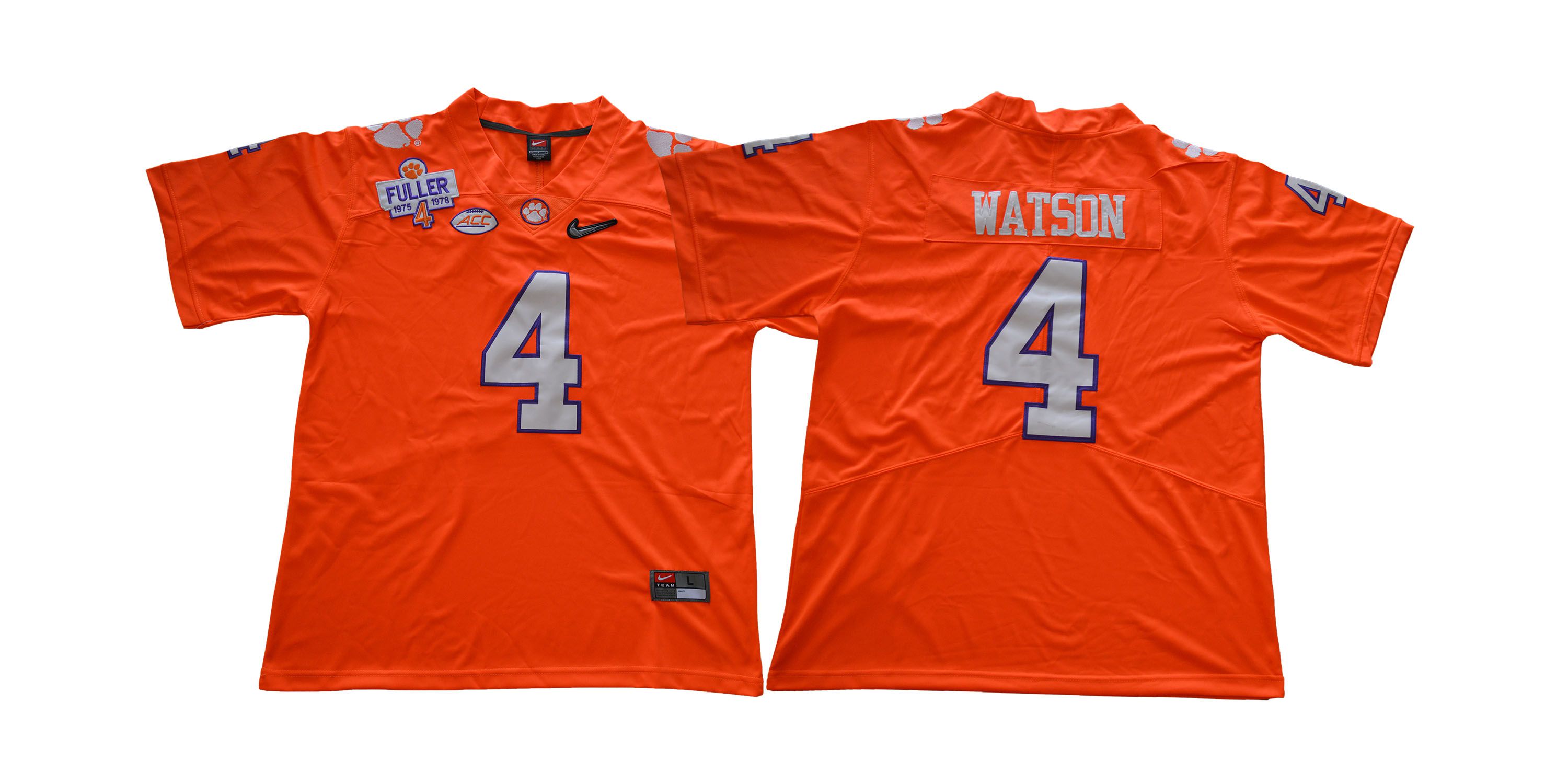 Men Clemson Tigers 4 Watson Orange NCAA Jerseys